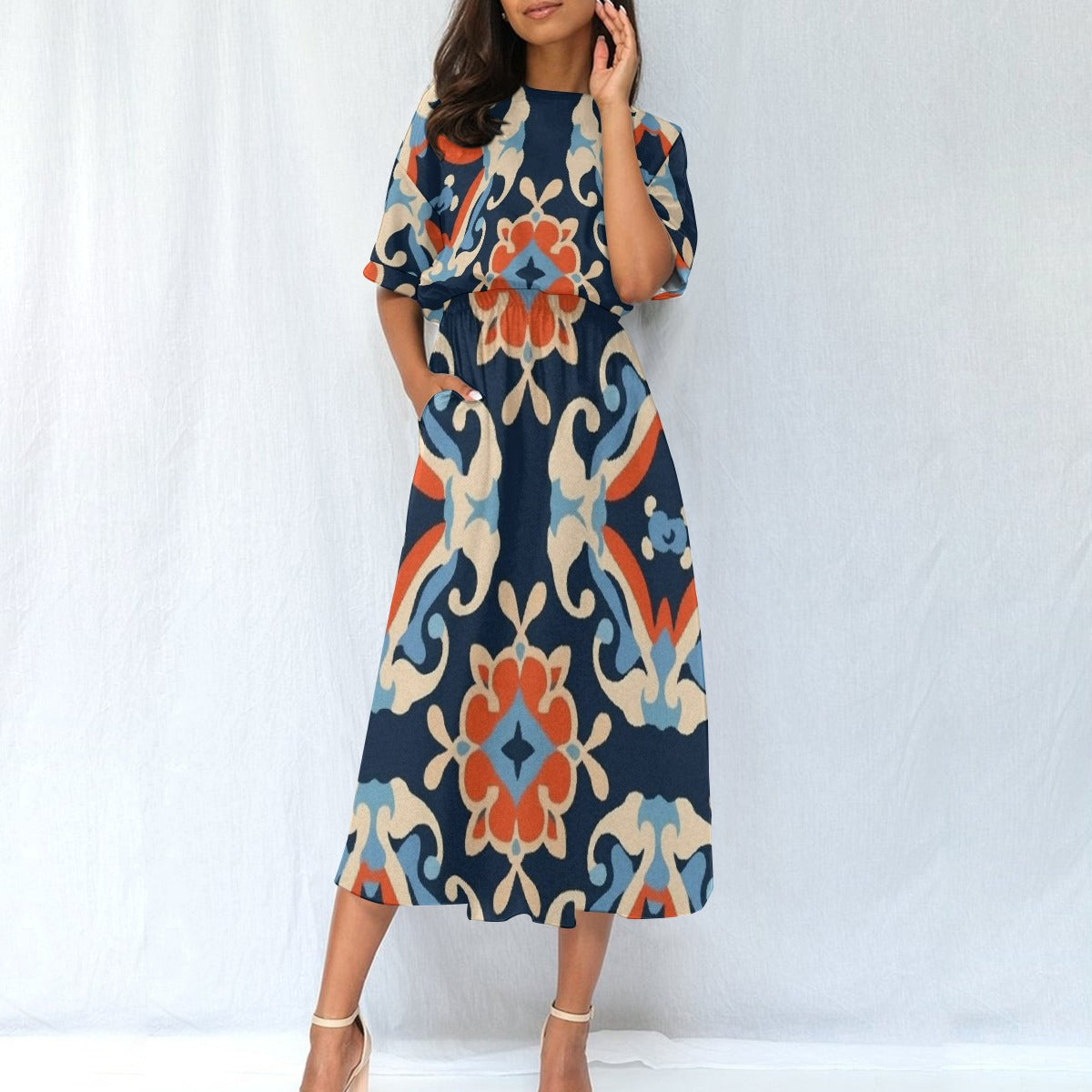 All-Over Print Women's Elastic Waist Dress