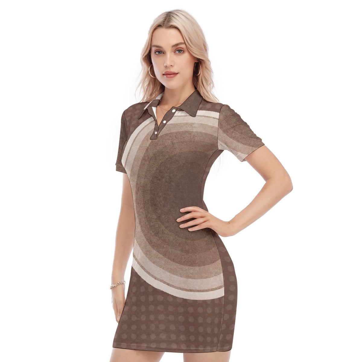 All-Over Print Women's Polo Collar Dress