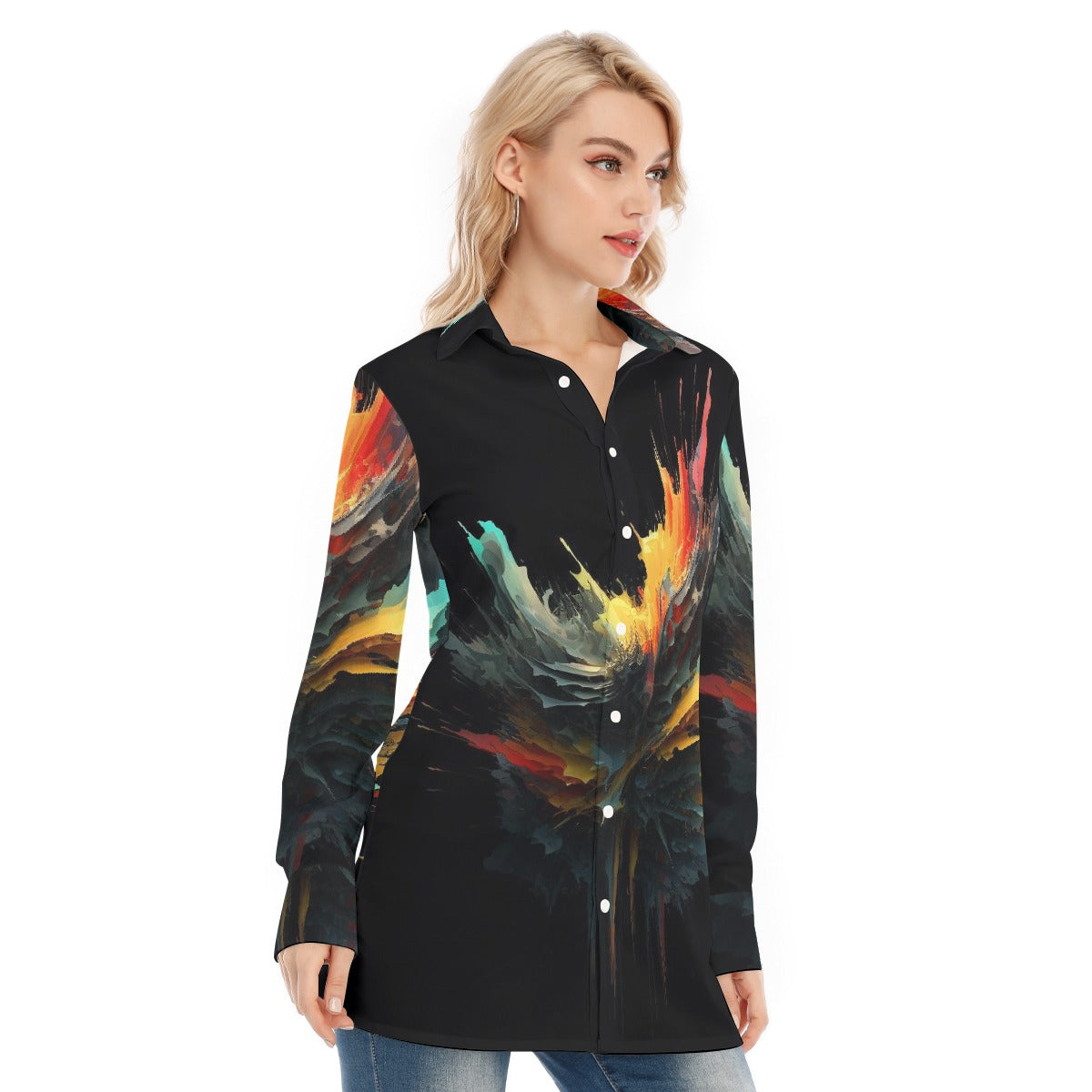 All-Over Print Women's Long Shirt