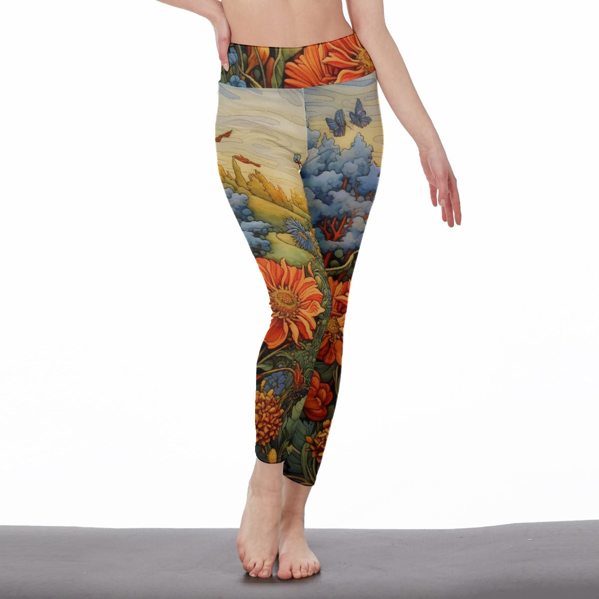 All-Over Print Women's High Waist Leggings | Side Stitch Closure