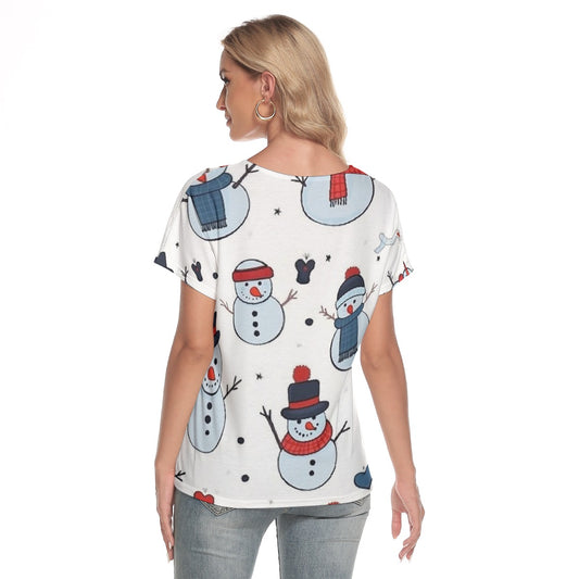 All-Over Print Women's Loose V-neck Short Sleeve T-shirt