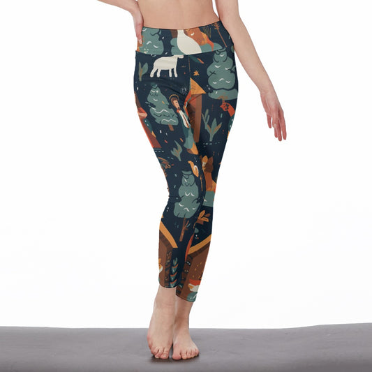 All-Over Print Women's High Waist Leggings | Side Stitch Closure