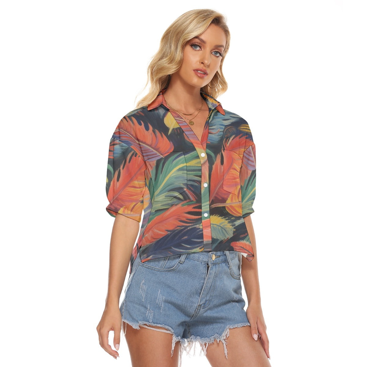 All-Over Print Women's V-neck Shirts