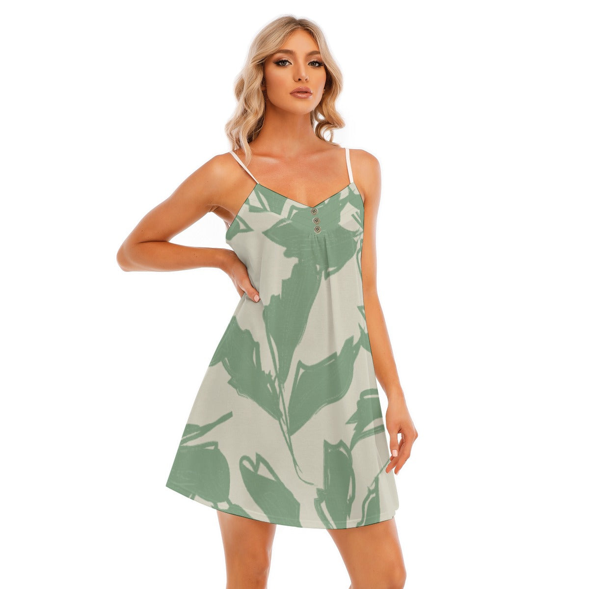 All-Over Print Women's V-neck Cami Dress