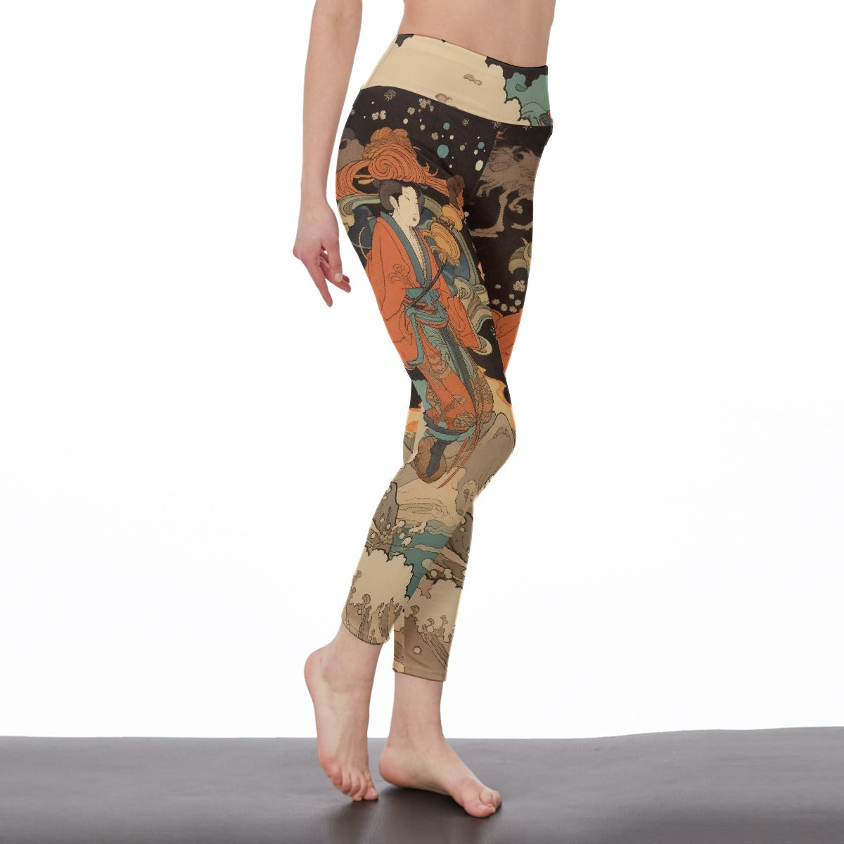 All-Over Print Women's High Waist Leggings | Side Stitch Closure