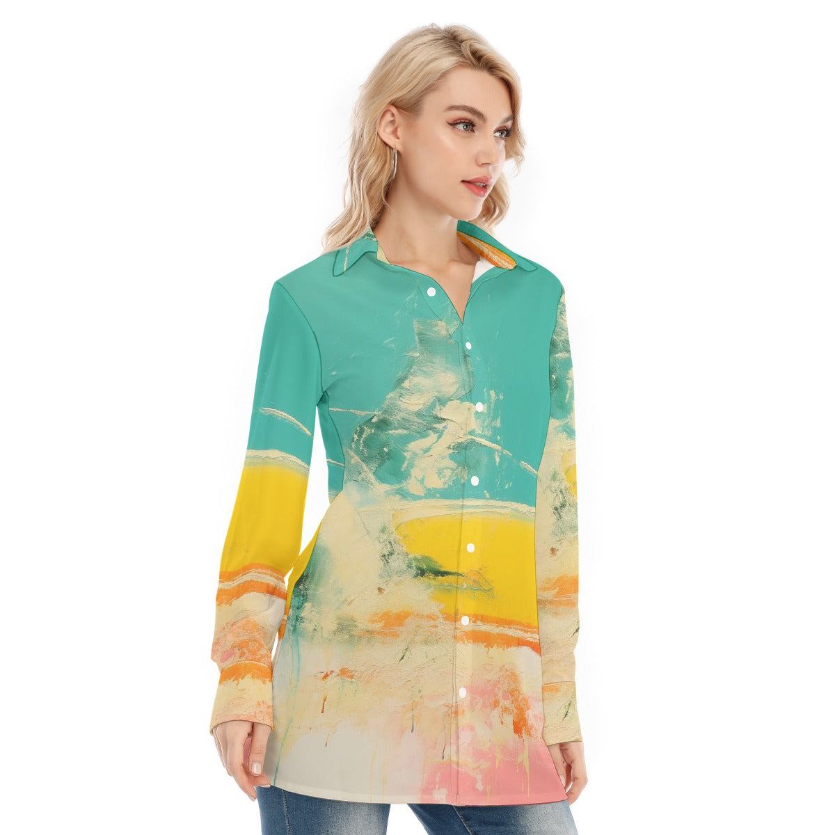 All-Over Print Women's Long Shirt