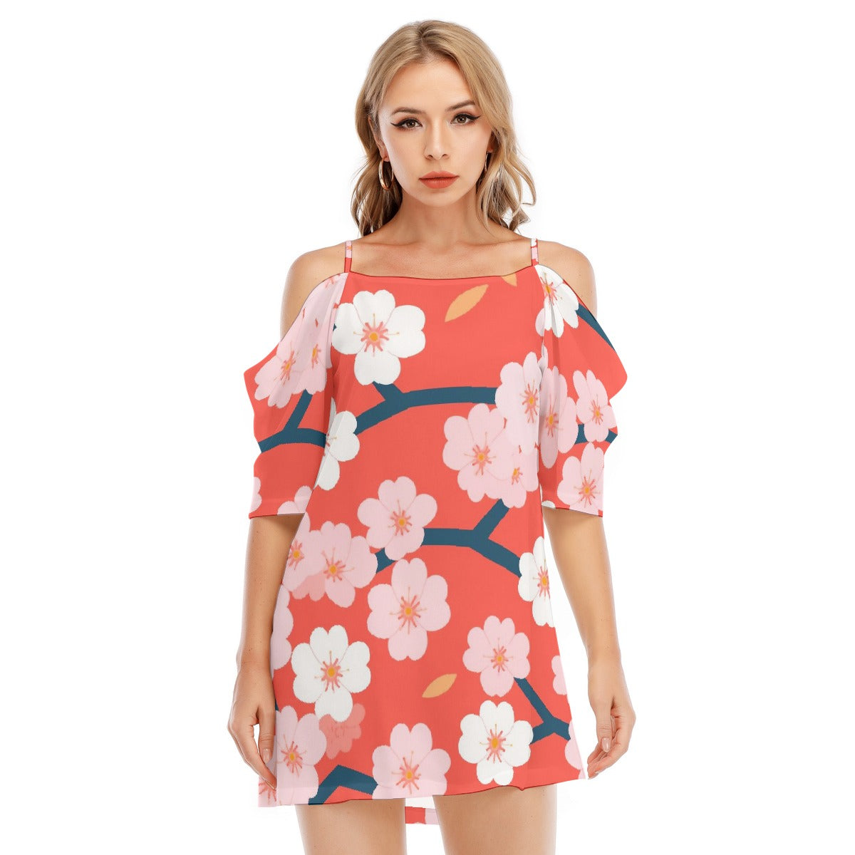 All-Over Print Women's Off-shoulder Cami Dress