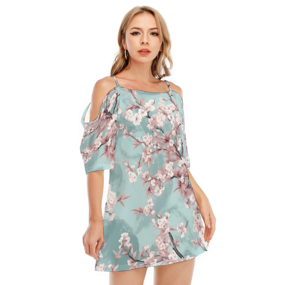 All-Over Print Women's Off-shoulder Cami Dress