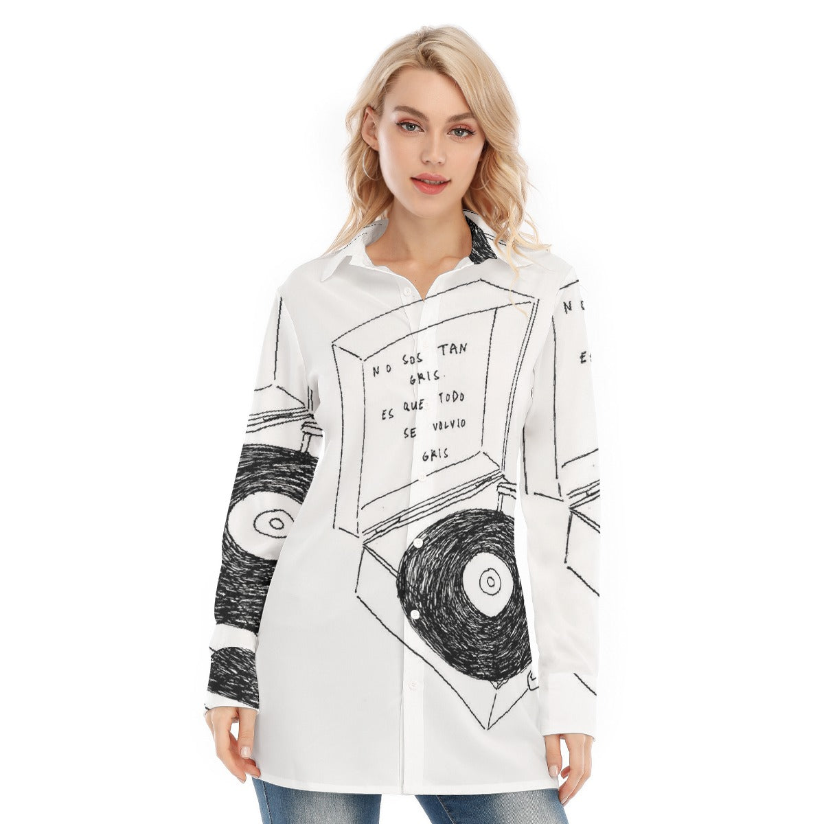 All-Over Print Women's Long Shirt