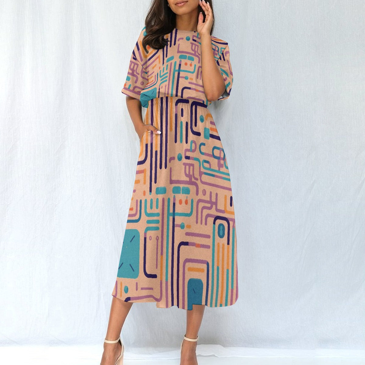 All-Over Print Women's Elastic Waist Dress