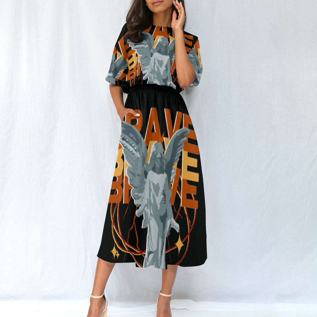 All-Over Print Women's Elastic Waist Dress