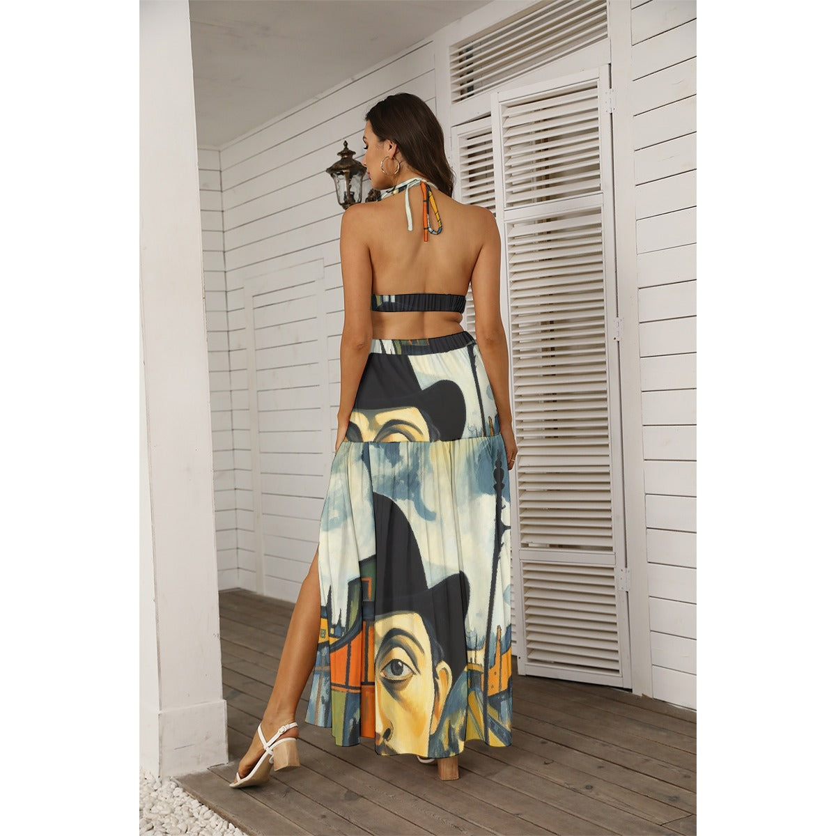 All-Over Print Women's Tie Back Wrap Dress