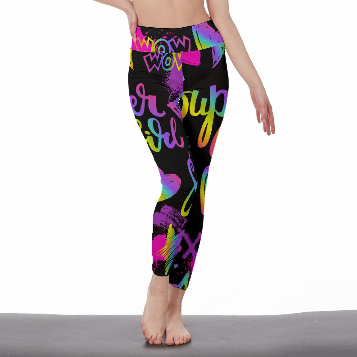 All-Over Print Women's High Waist Leggings | Side Stitch Closure