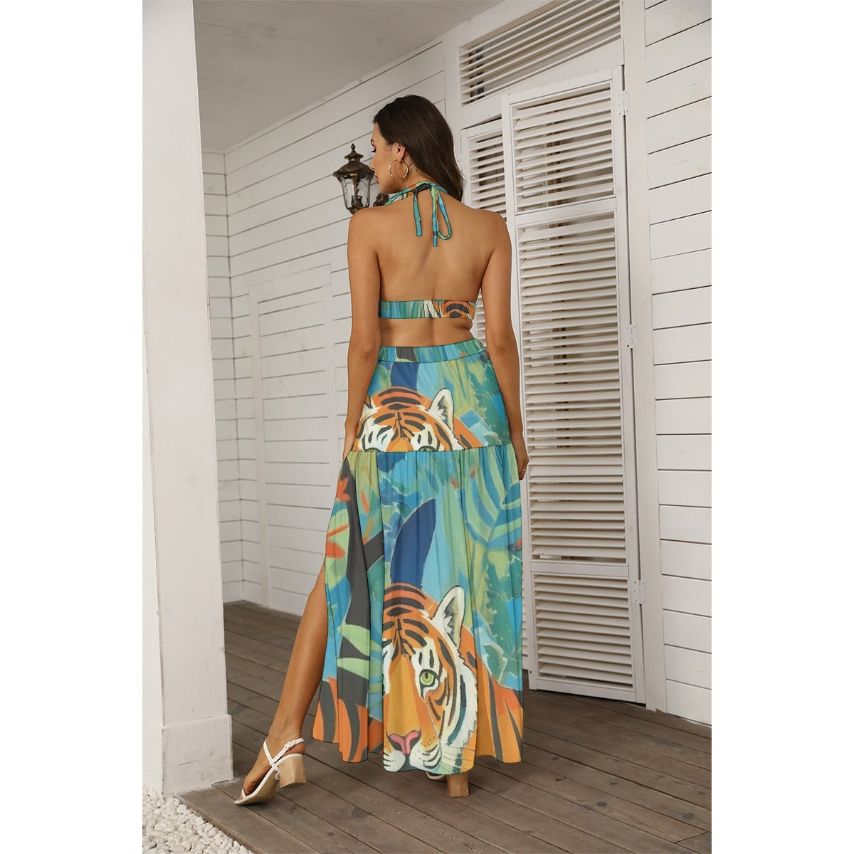 All-Over Print Women's Tie Back Wrap Dress