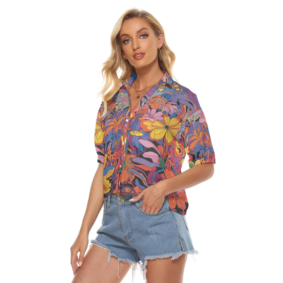 All-Over Print Women's V-neck Shirts