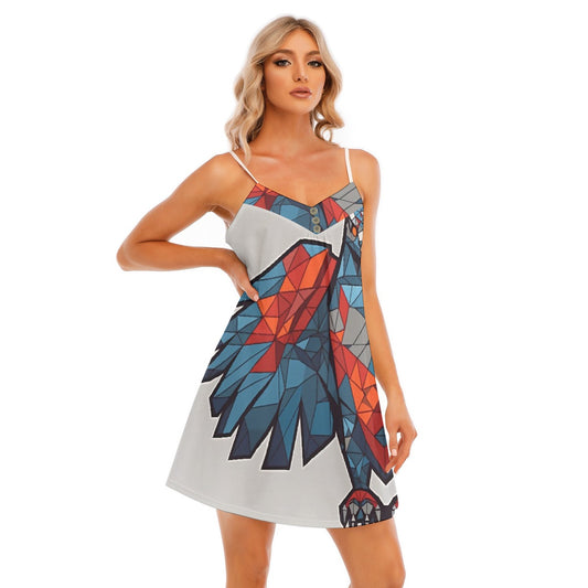 All-Over Print Women's V-neck Cami Dress