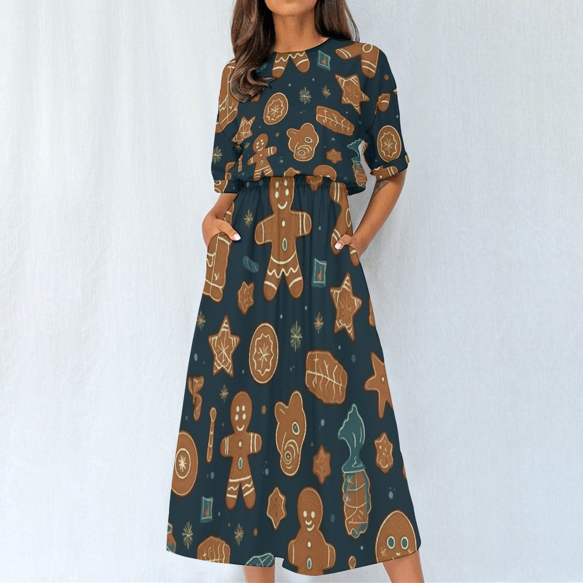 All-Over Print Women's Elastic Waist Dress