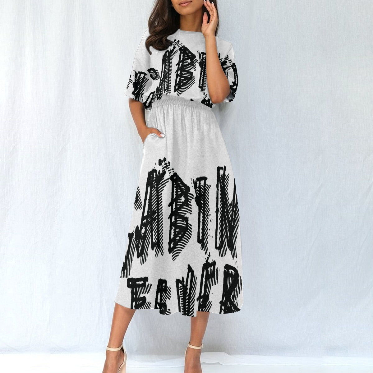 All-Over Print Women's Elastic Waist Dress