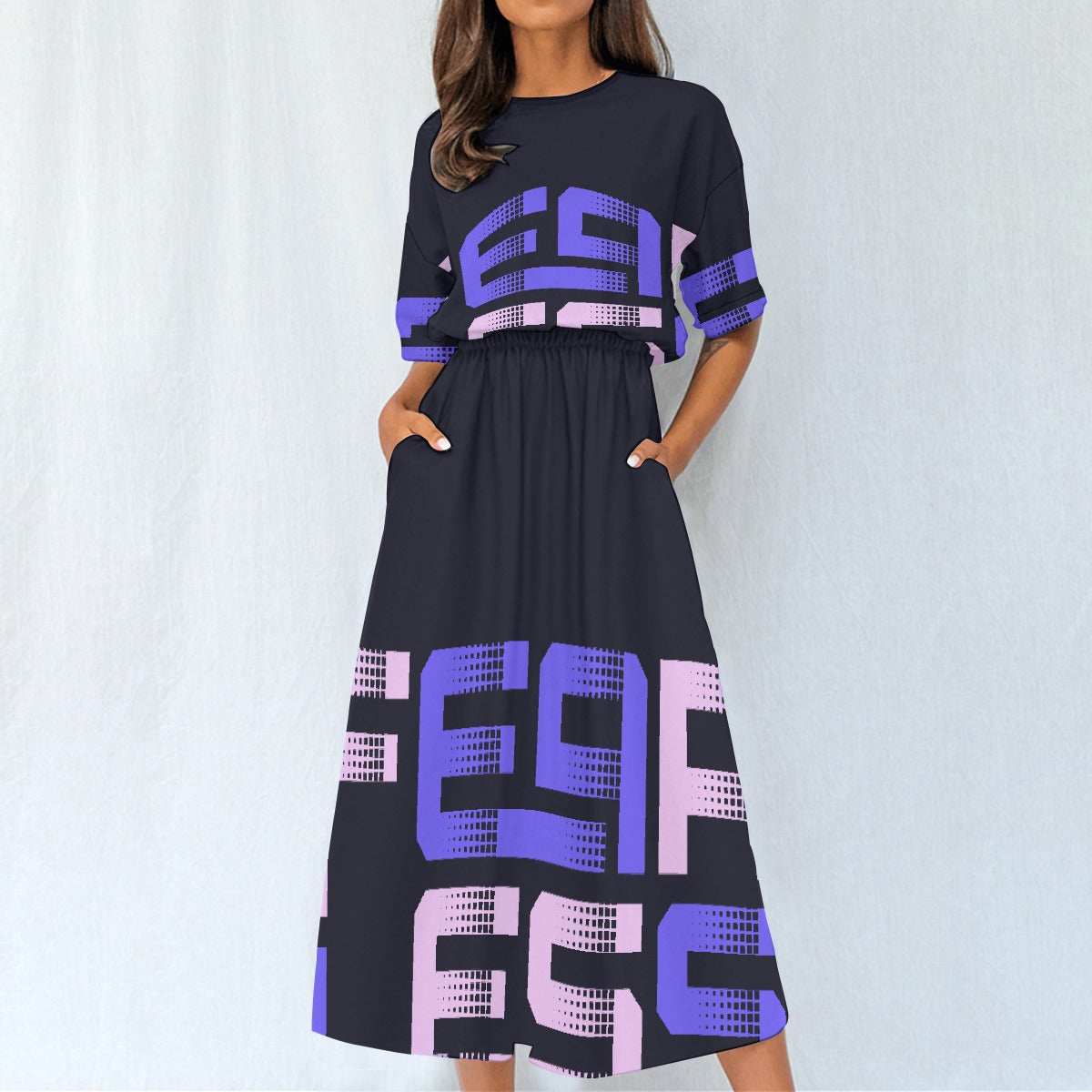 All-Over Print Women's Elastic Waist Dress