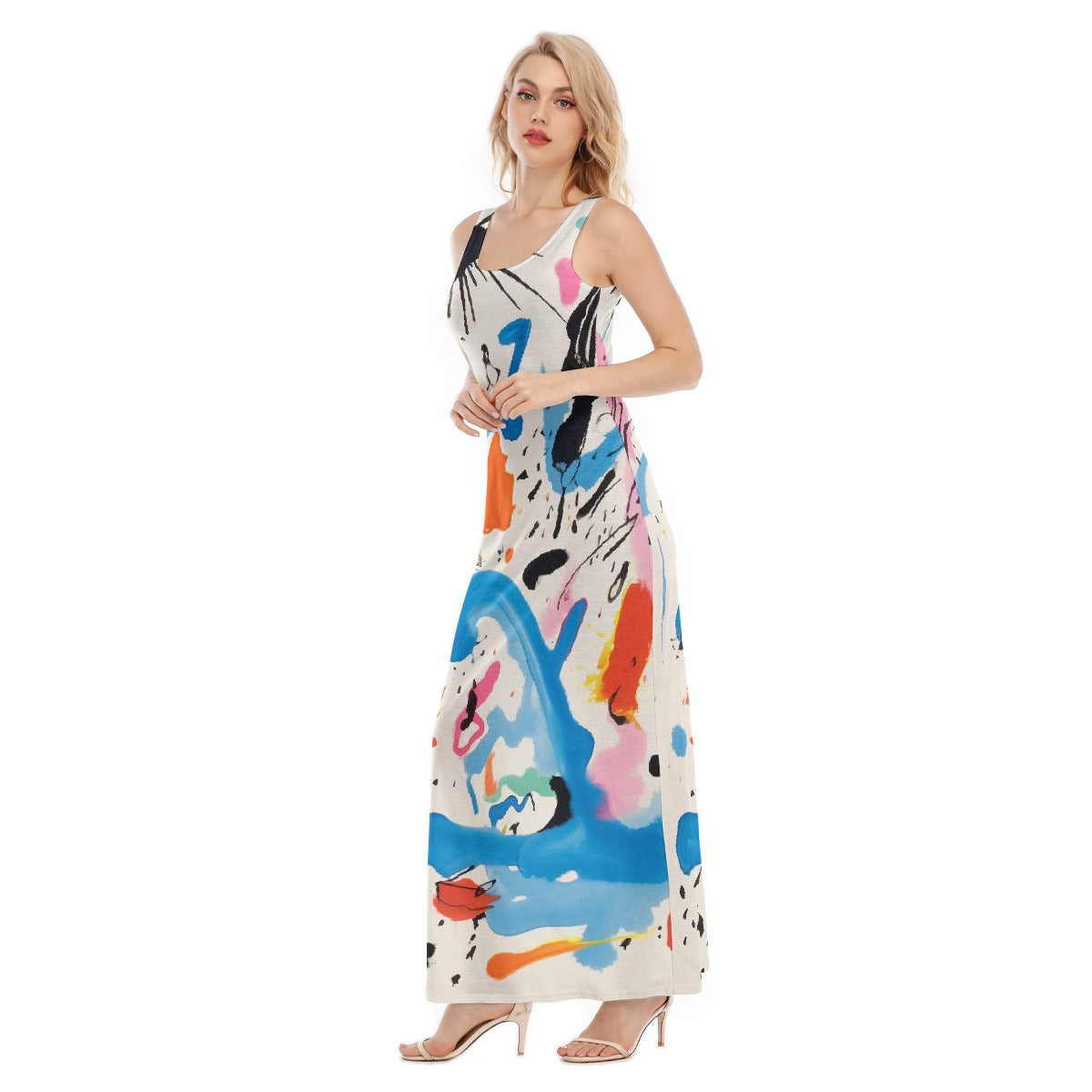 All-Over Print Women's Vest Dress | Length To Ankle