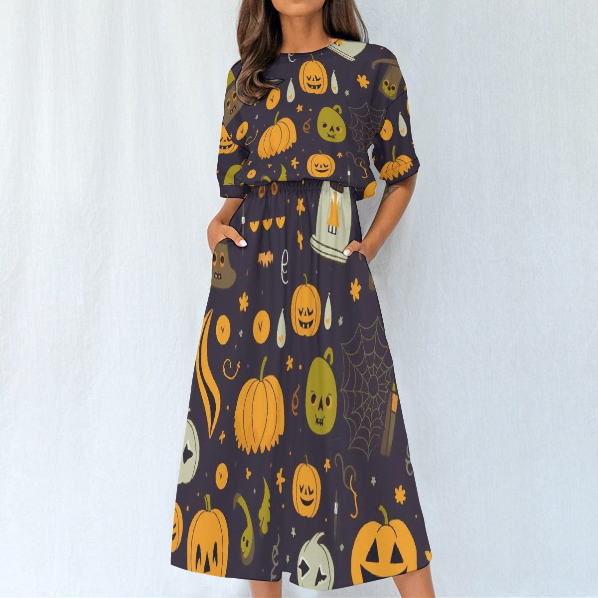 All-Over Print Women's Elastic Waist Dress