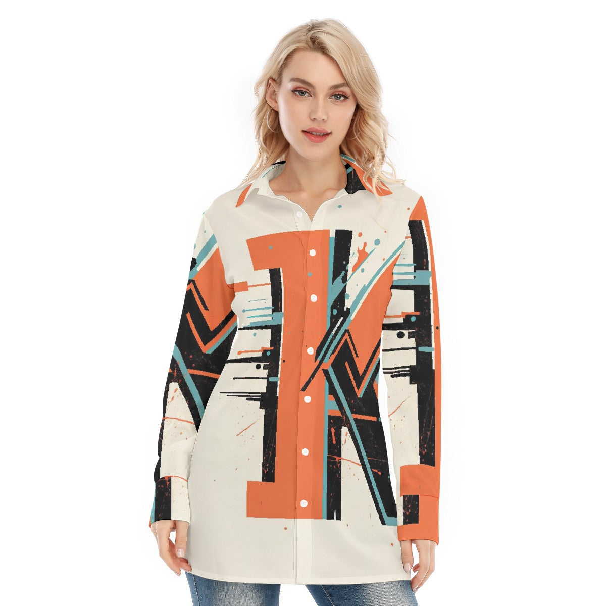 All-Over Print Women's Long Shirt