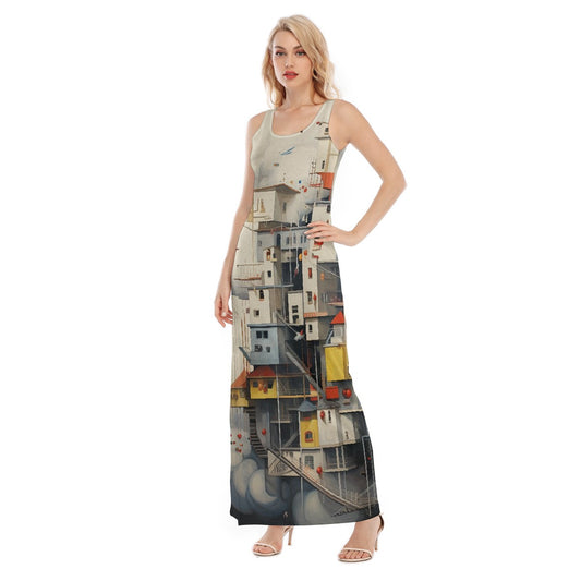 All-Over Print Women's Vest Dress | Length To Ankle