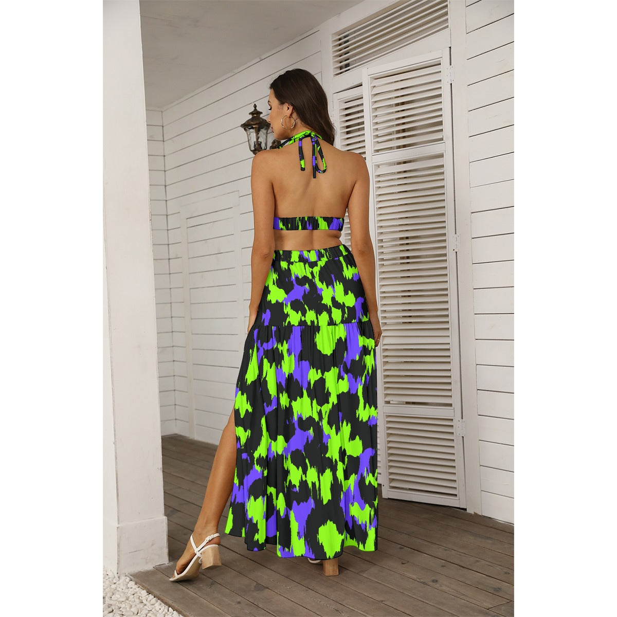 All-Over Print Women's Tie Back Wrap Dress