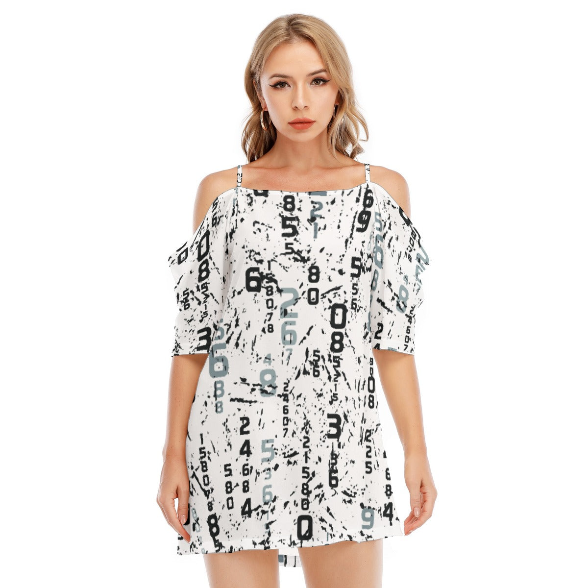 All-Over Print Women's Off-shoulder Cami Dress