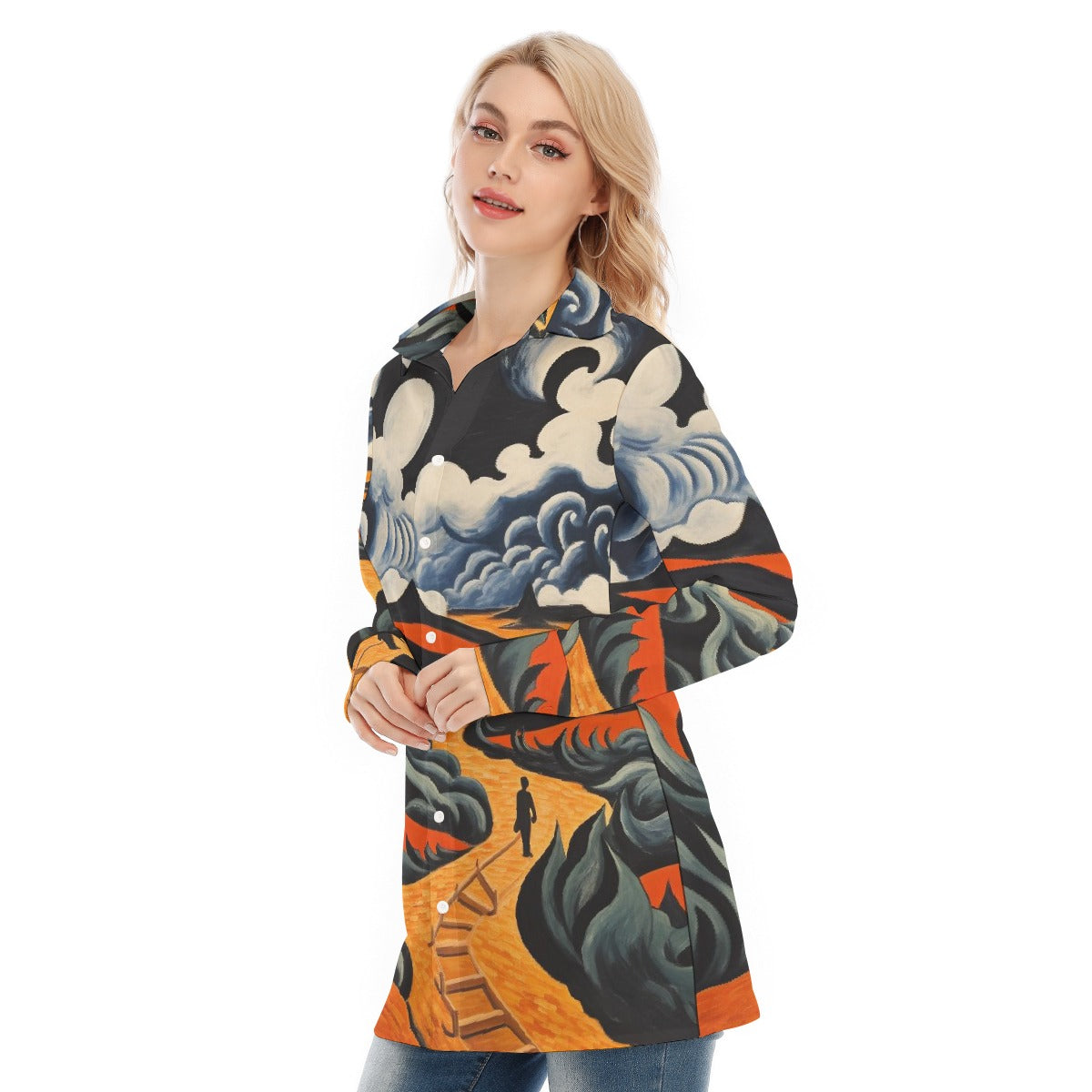 All-Over Print Women's Long Shirt