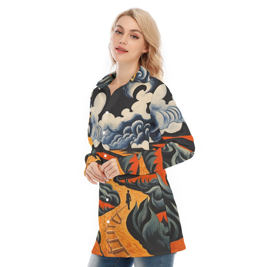 All-Over Print Women's Long Shirt