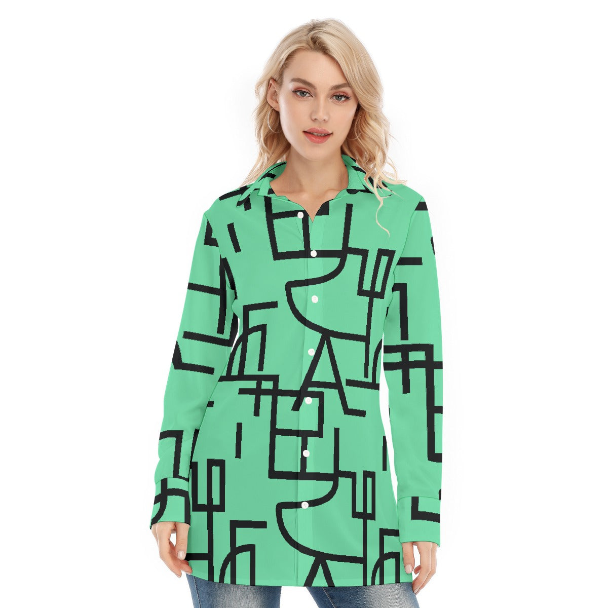 All-Over Print Women's Long Shirt