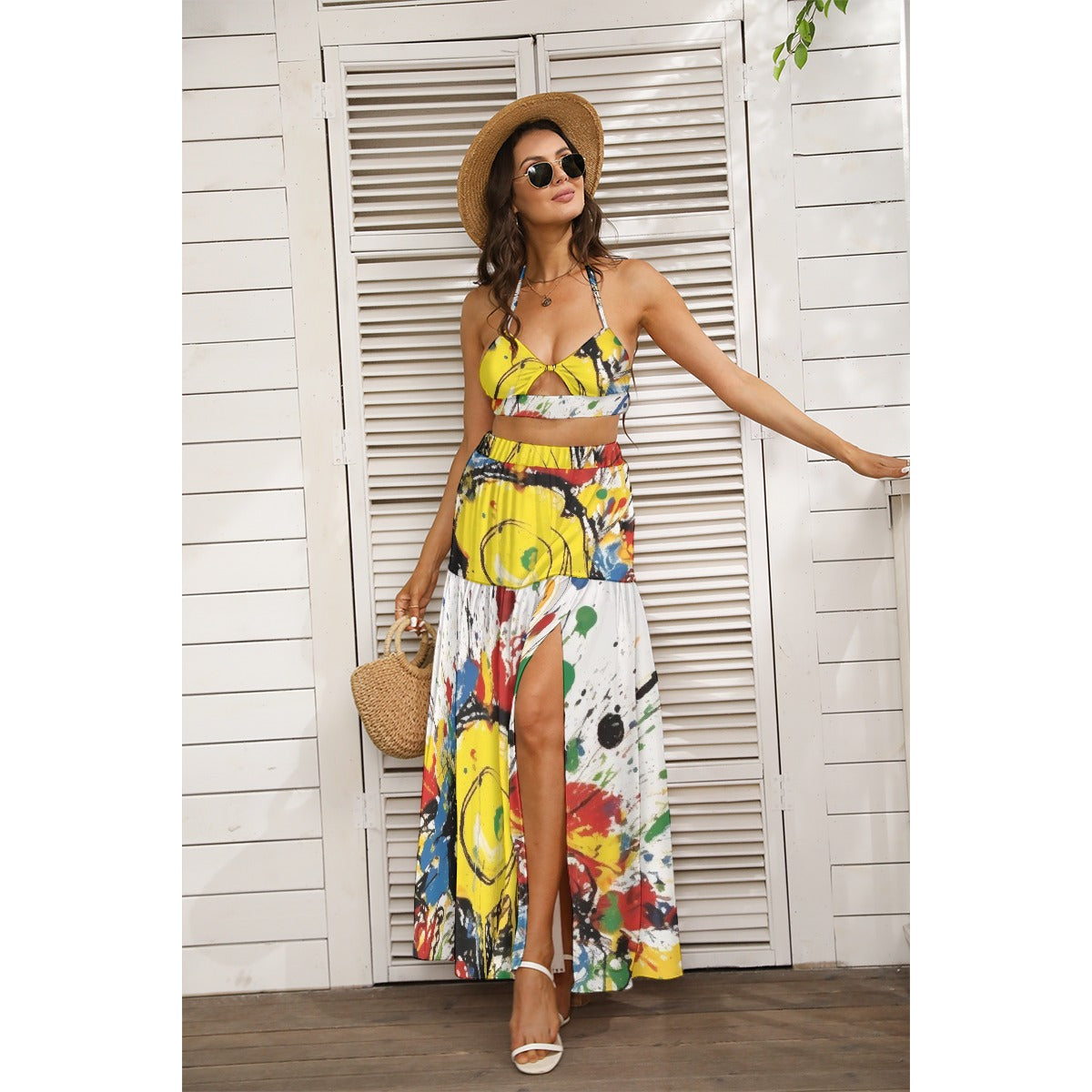 All-Over Print Women's Tie Back Wrap Dress