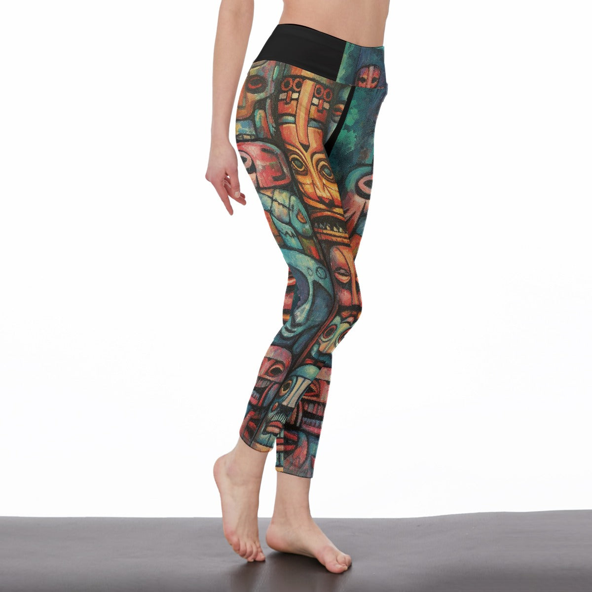 All-Over Print Women's High Waist Leggings | Side Stitch Closure