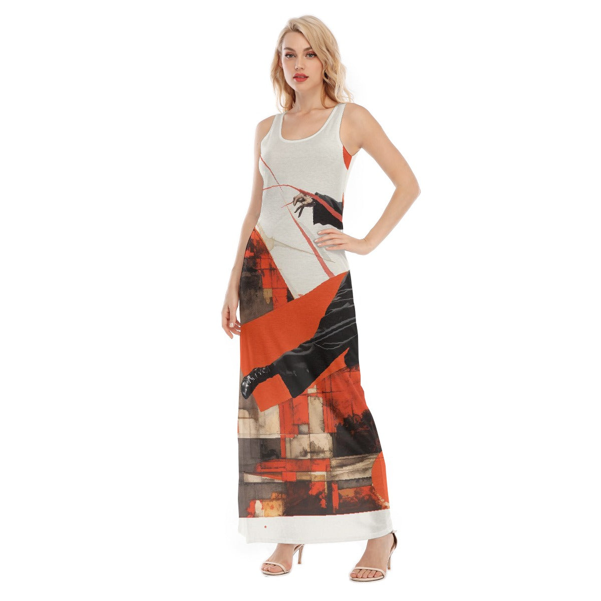 All-Over Print Women's Vest Dress | Length To Ankle