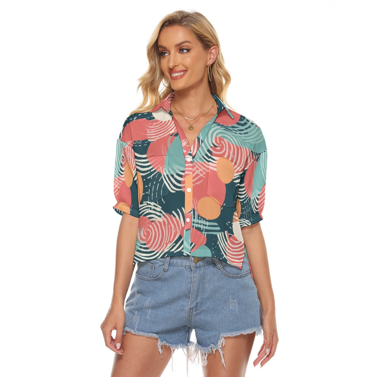 All-Over Print Women's V-neck Shirts