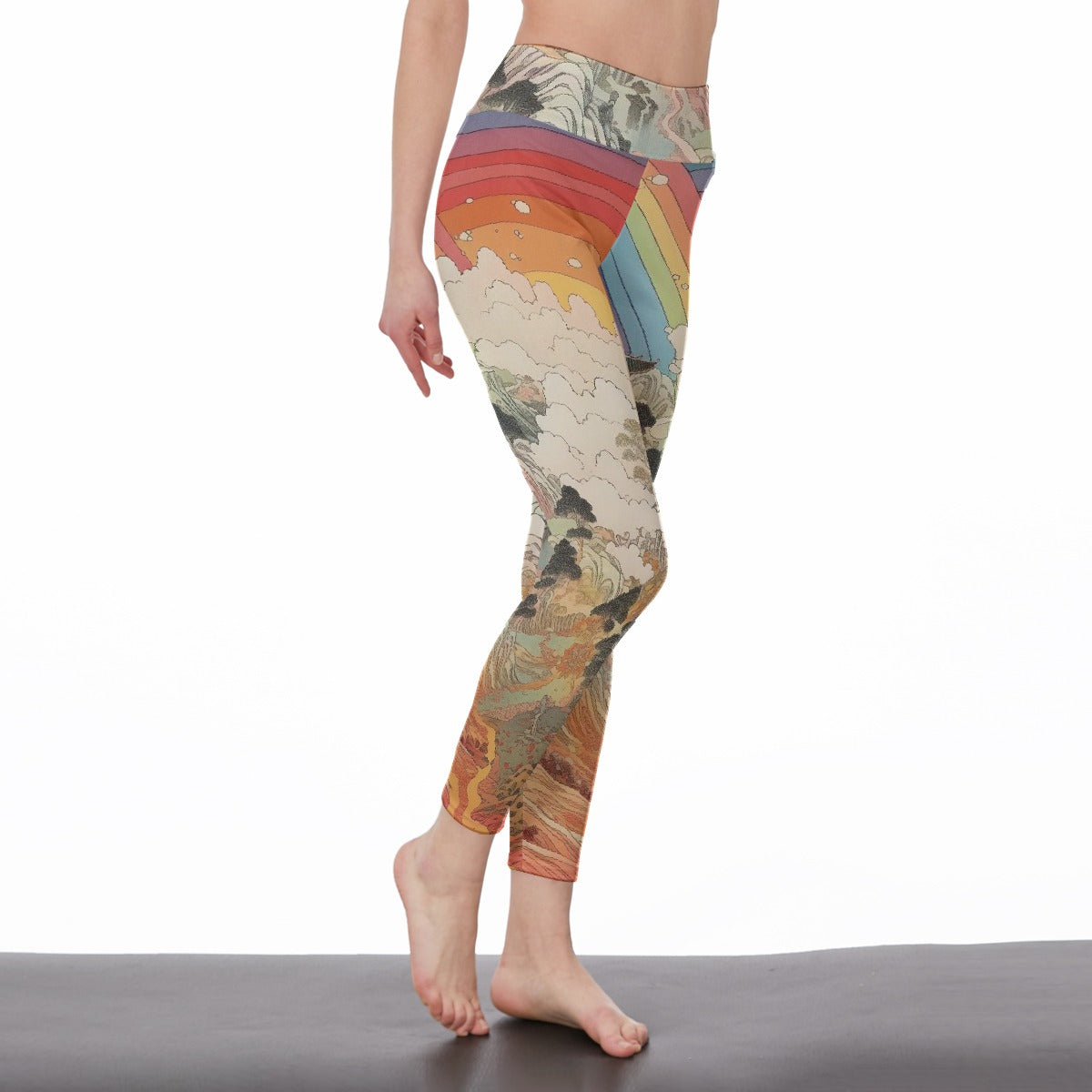 All-Over Print Women's High Waist Leggings | Side Stitch Closure