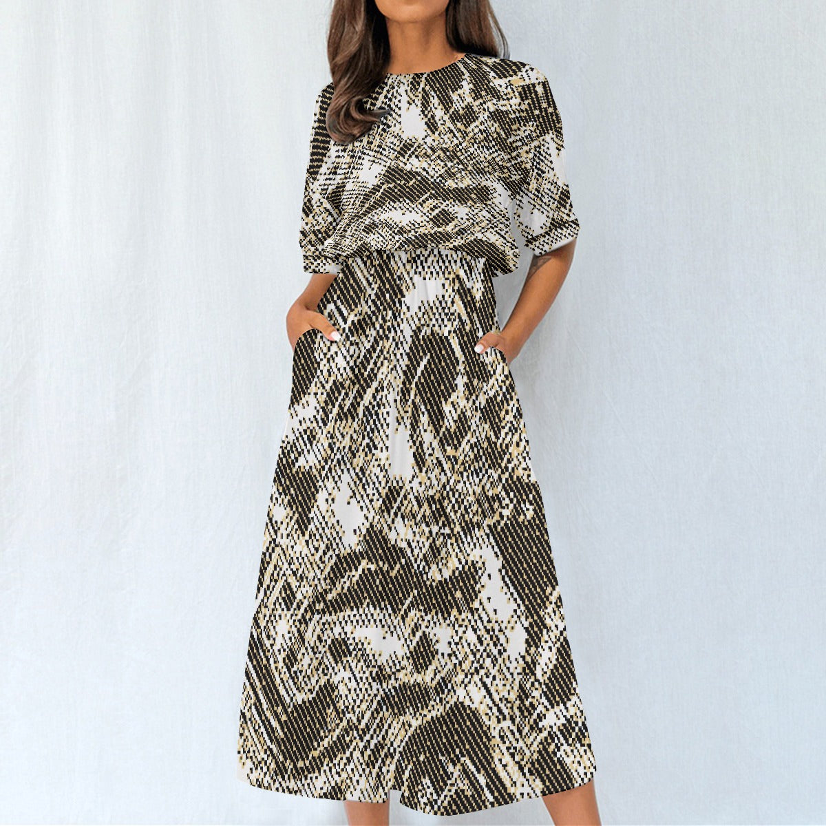 All-Over Print Women's Elastic Waist Dress