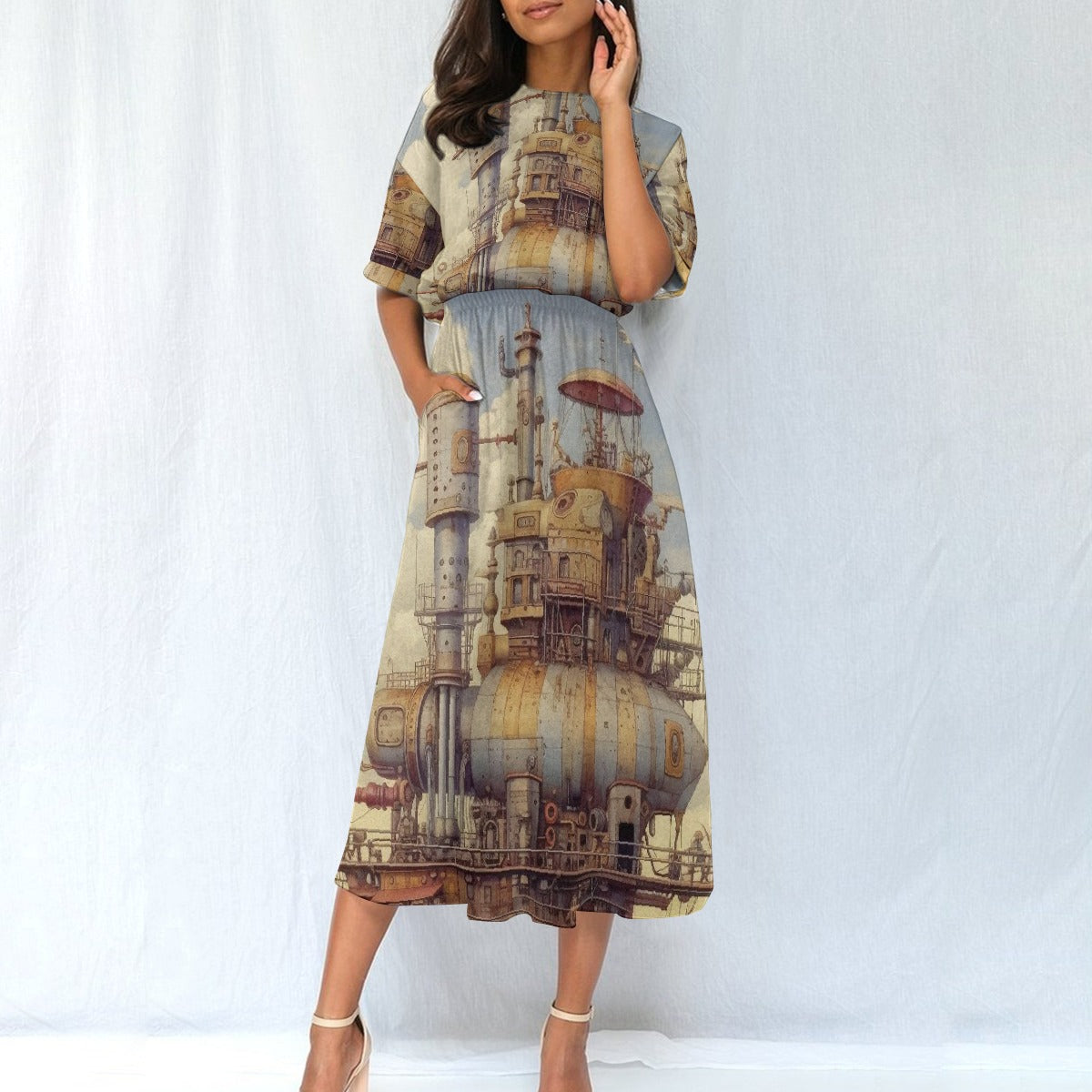 All-Over Print Women's Elastic Waist Dress