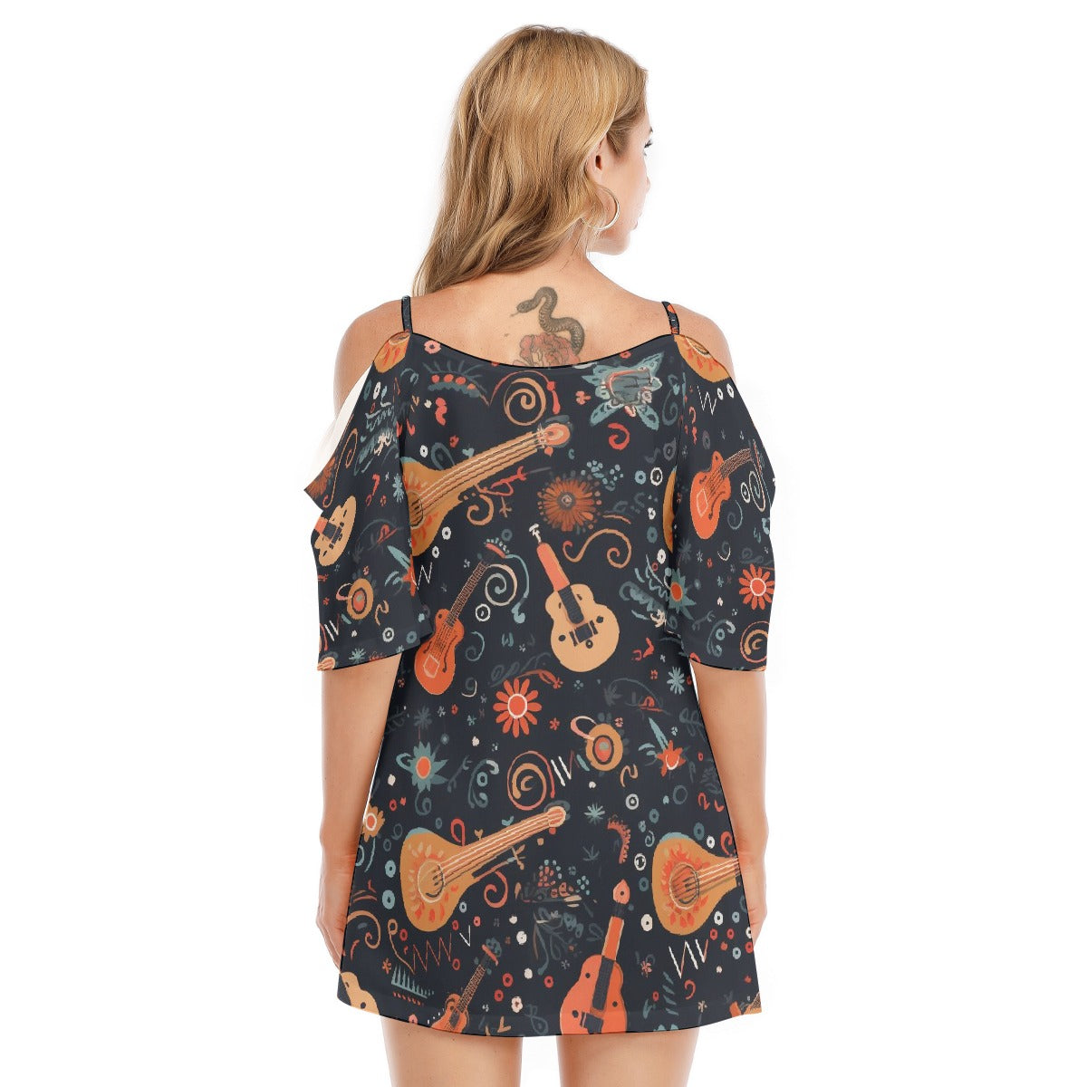 All-Over Print Women's Off-shoulder Cami Dress