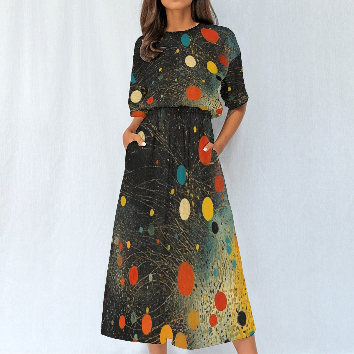 All-Over Print Women's Elastic Waist Dress