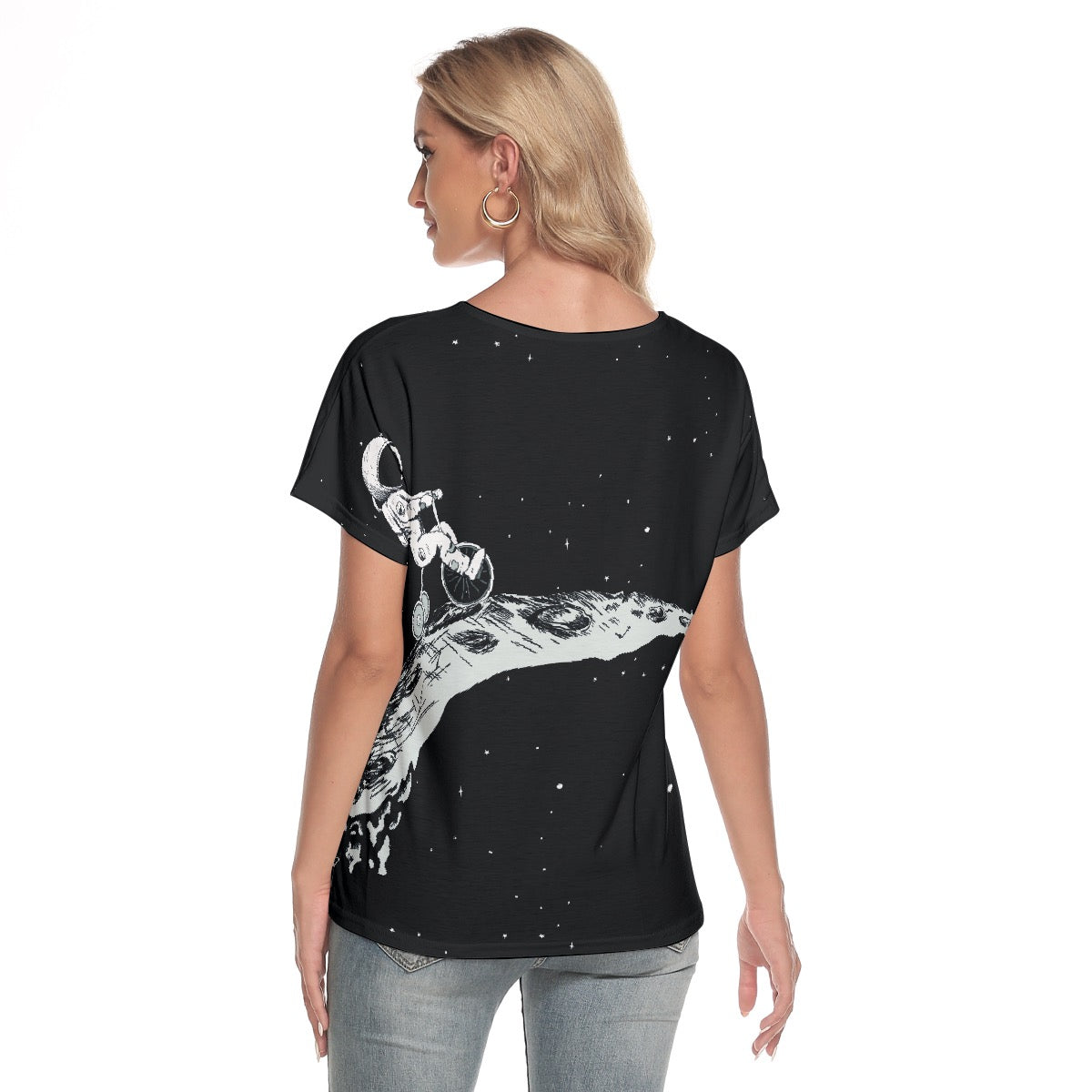 All-Over Print Women's Loose V-neck Short Sleeve T-shirt