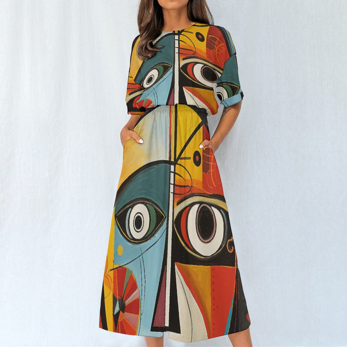 All-Over Print Women's Elastic Waist Dress