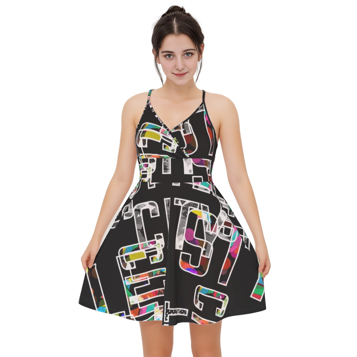 All-Over Print Women‘s Cross Cami Dress