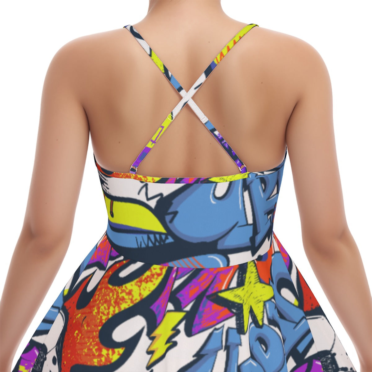 All-Over Print Women‘s Cross Cami Dress