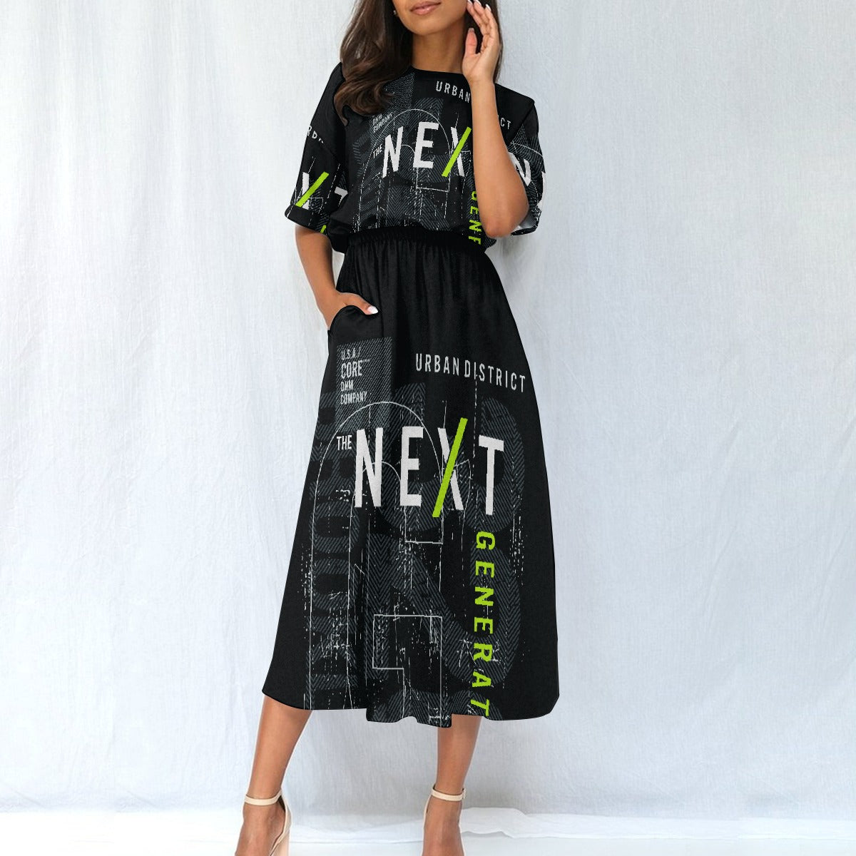 All-Over Print Women's Elastic Waist Dress