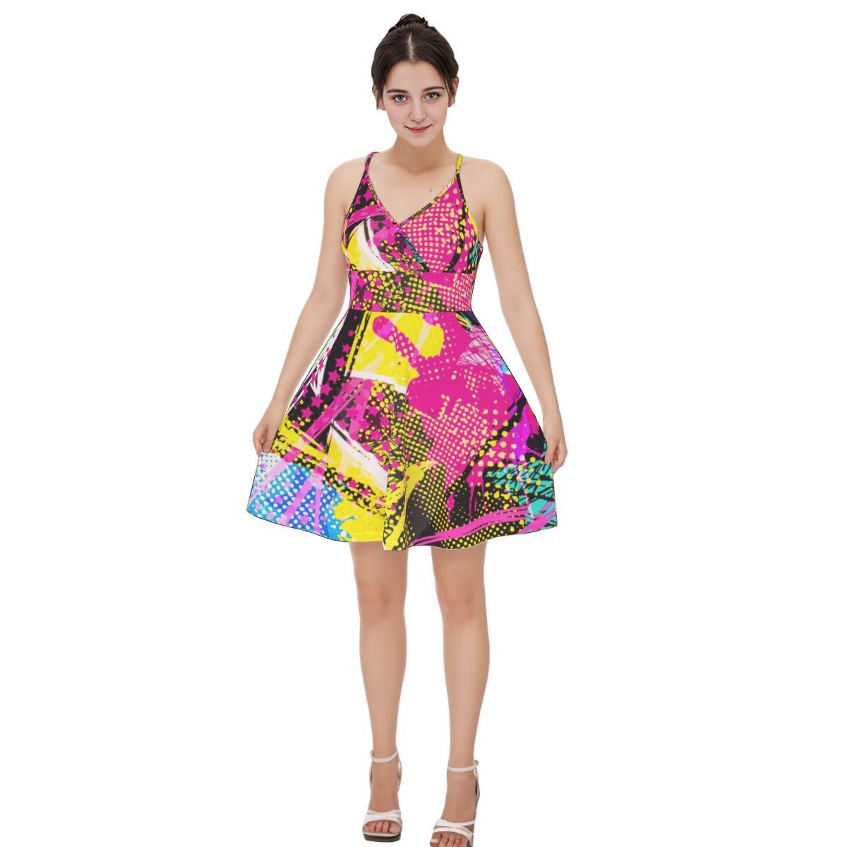 All-Over Print Women‘s Cross Cami Dress