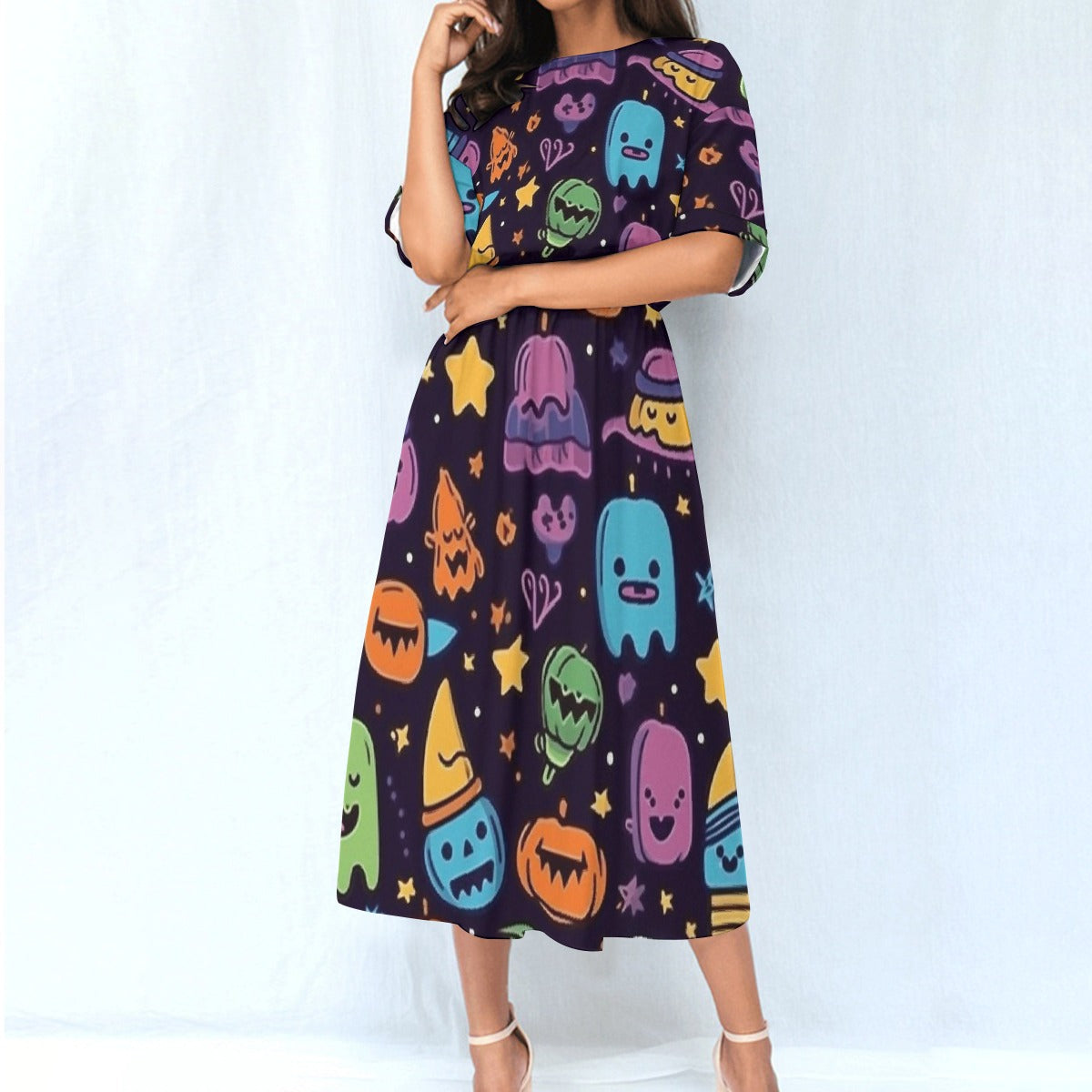 All-Over Print Women's Elastic Waist Dress