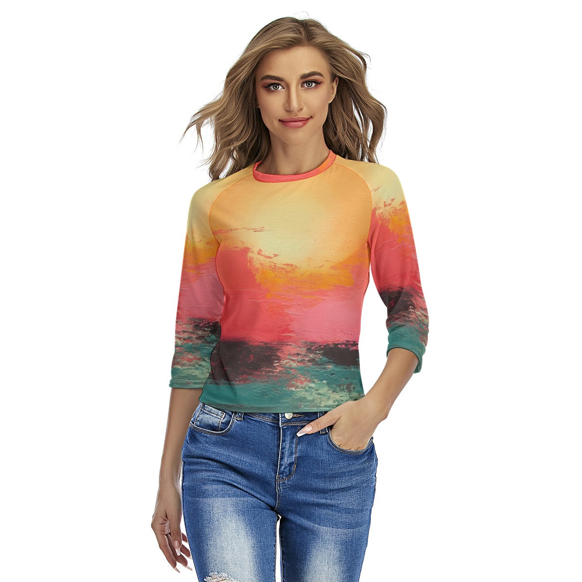 All-Over Print Women's Raglan Sleeves T-shirts