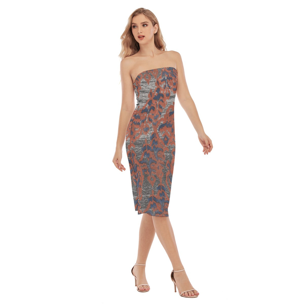 All-Over Print Women's Side Split Tube Top Dress